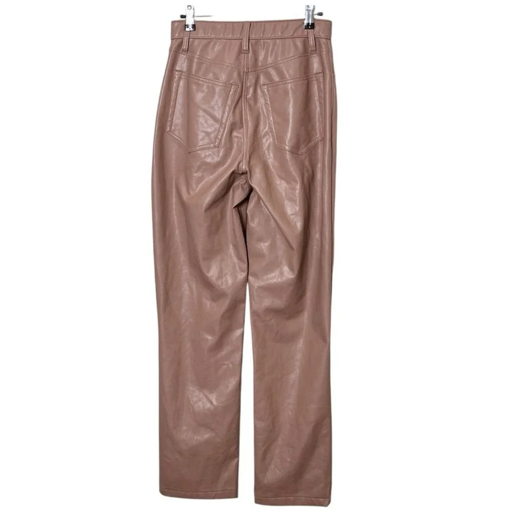 Abercrombie & Fitch 90s Curve Love Pants Size 28 Brown Faux Leather Night Out